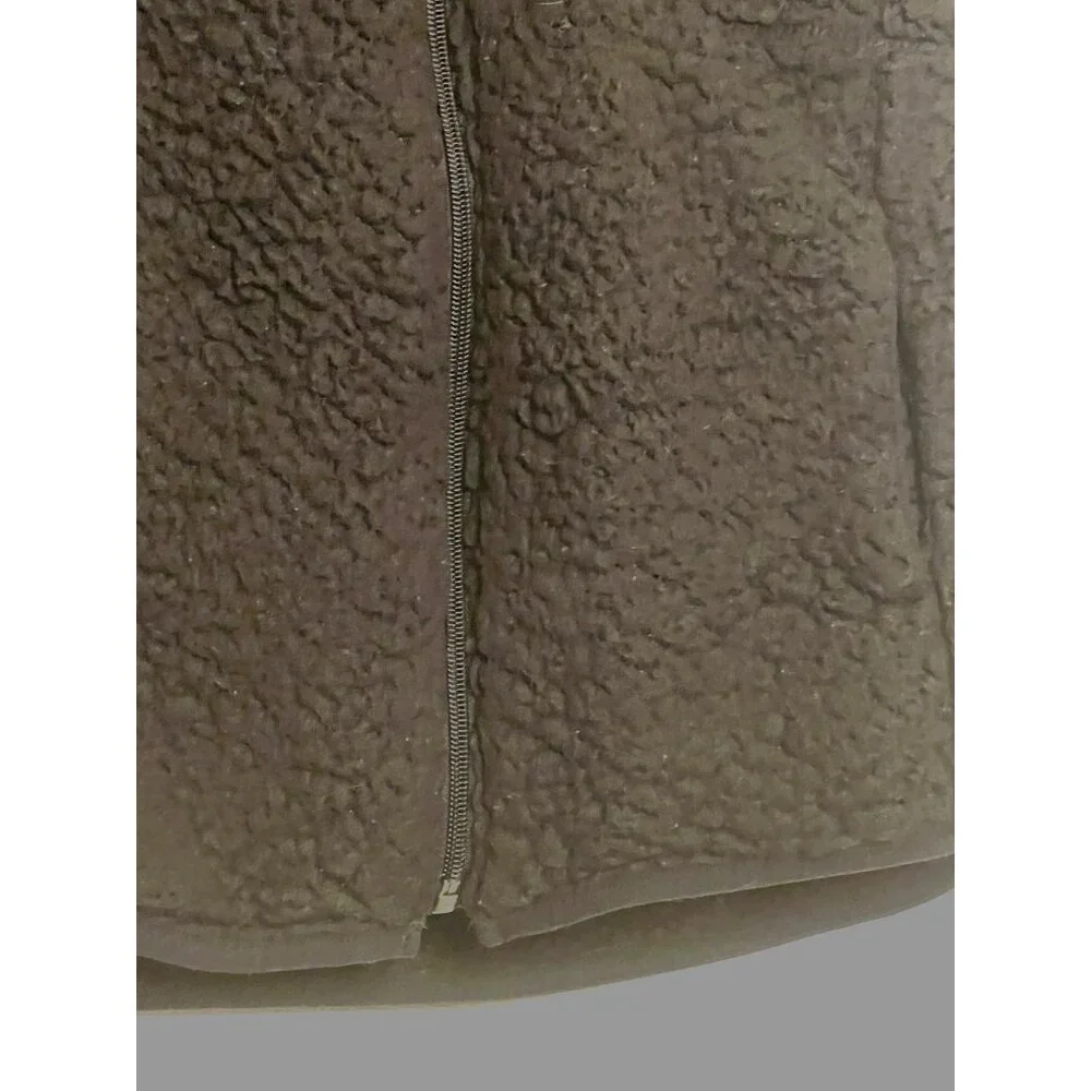 Weatherproof Vintage Sherpa Fleece Vest Full Zipper Pockets Hood Black - Size S